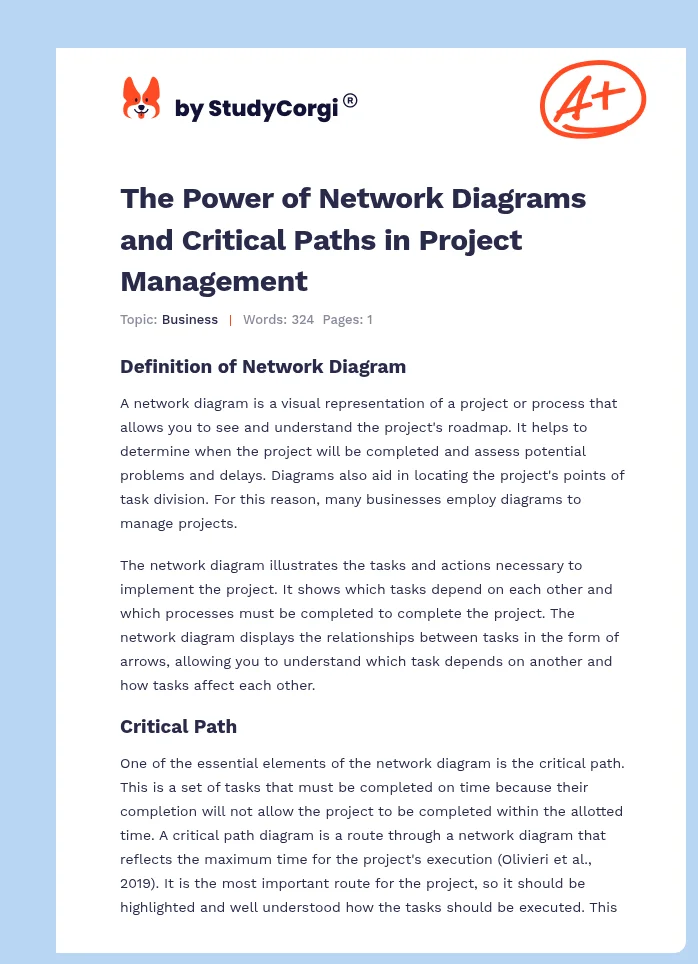 The Power of Network Diagrams and Critical Paths in Project Management. Page 1
