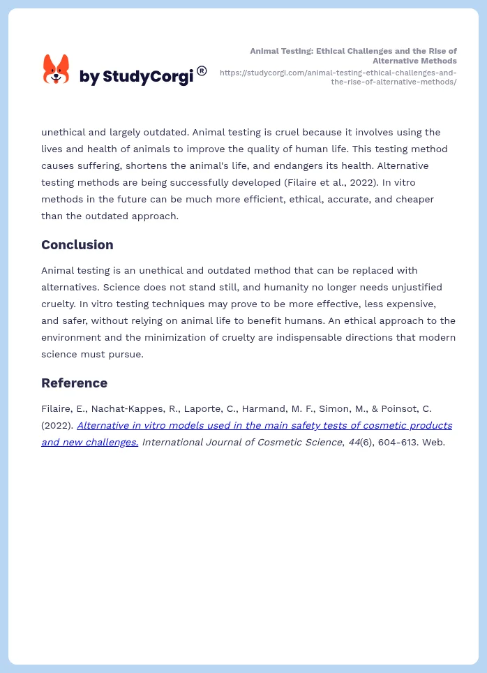 Animal Testing: Ethical Challenges and the Rise of Alternative Methods. Page 2