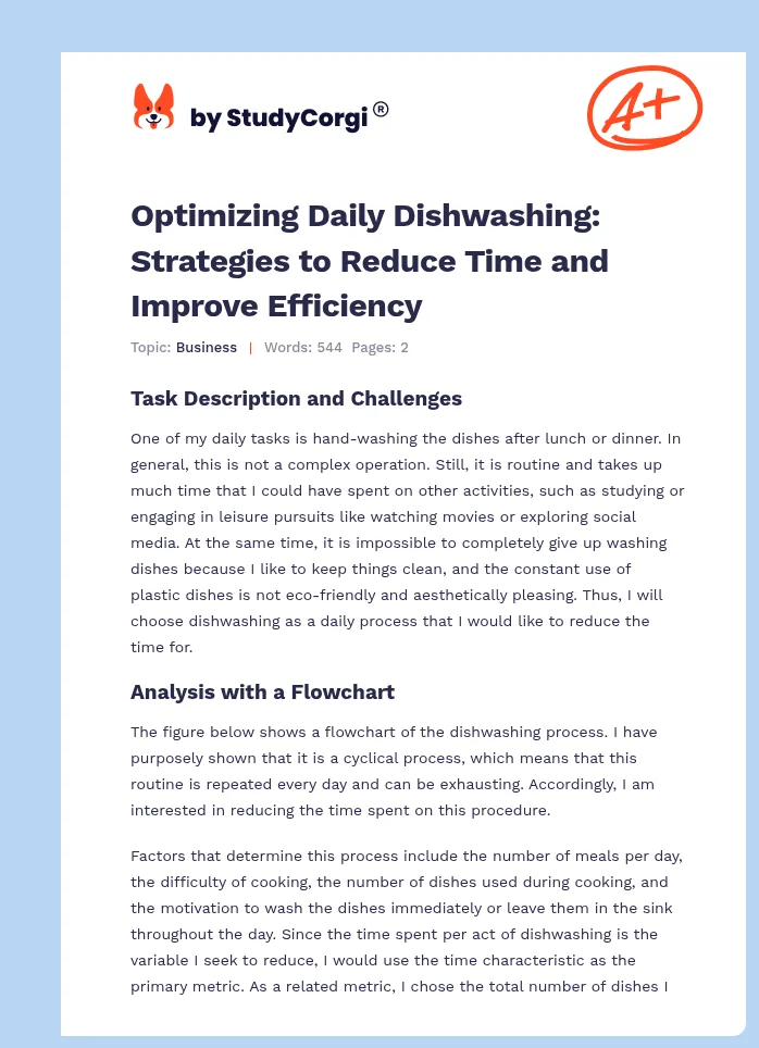 Optimizing Daily Dishwashing: Strategies to Reduce Time and Improve Efficiency. Page 1