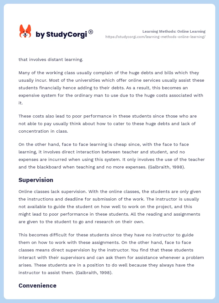 Learning Methods: Online Learning. Page 2