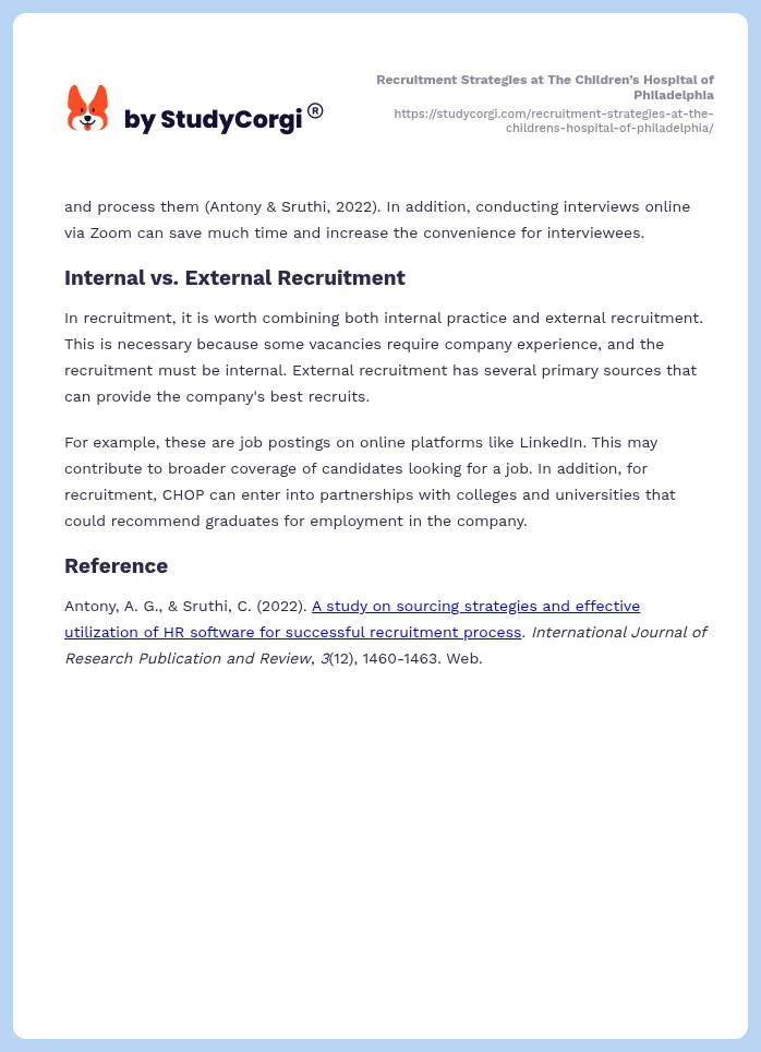 Recruitment Strategies at The Children’s Hospital of Philadelphia. Page 2