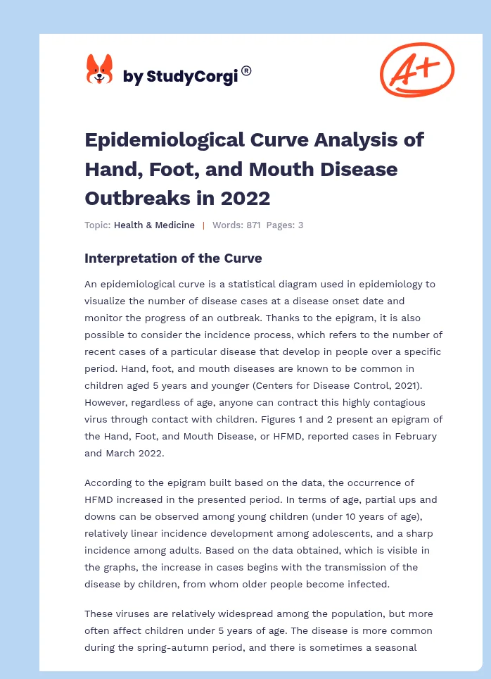 Epidemiological Curve Analysis of Hand, Foot, and Mouth Disease Outbreaks in 2022. Page 1