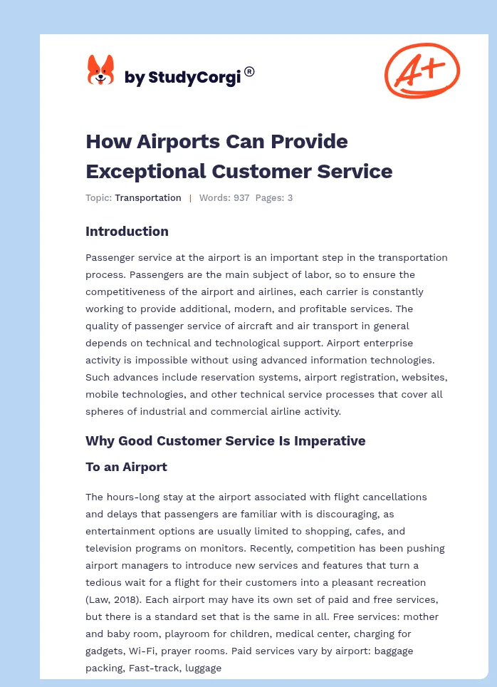 How Airports Can Provide Exceptional Customer Service. Page 1