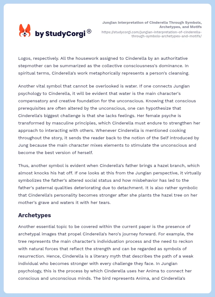 Jungian Interpretation of Cinderella Through Symbols, Archetypes, and Motifs. Page 2