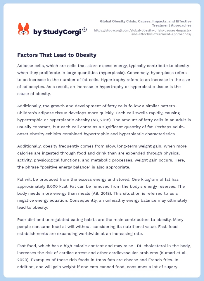 Global Obesity Crisis: Causes, Impacts, and Effective Treatment Approaches. Page 2