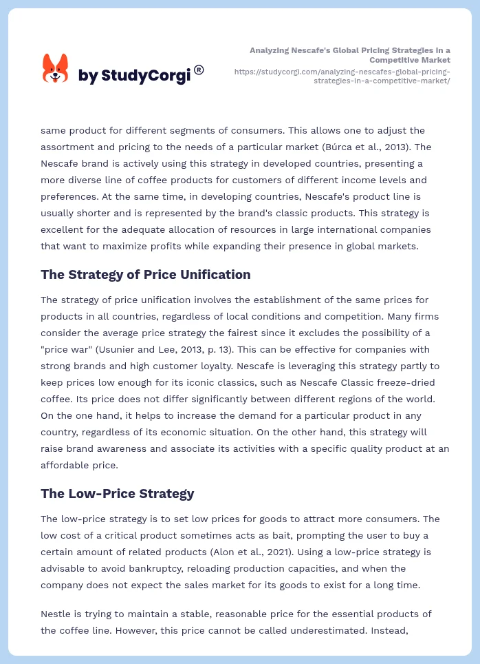 Analyzing Nescafe's Global Pricing Strategies in a Competitive Market. Page 2