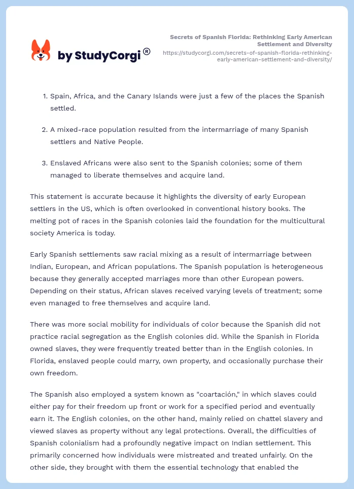 Secrets of Spanish Florida: Rethinking Early American Settlement and Diversity. Page 2