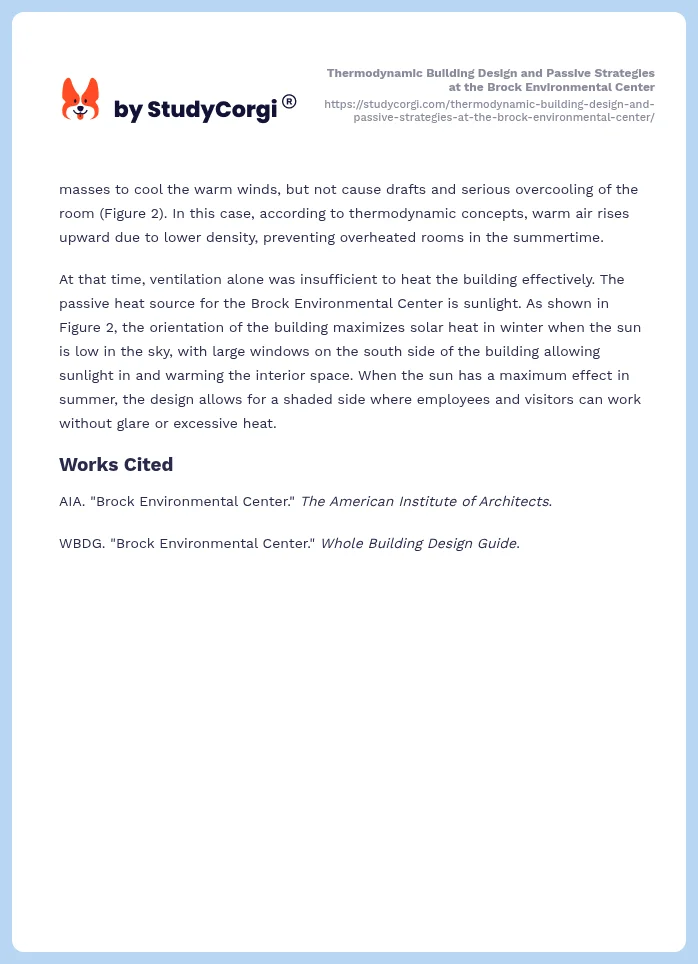Thermodynamic Building Design and Passive Strategies at the Brock Environmental Center. Page 2