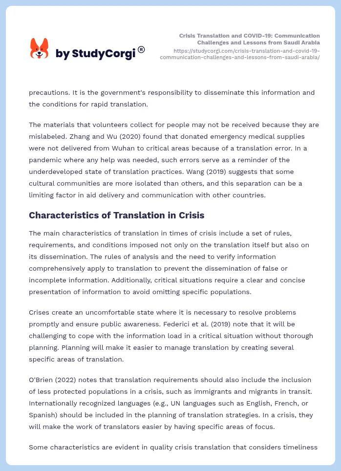 Crisis Translation and COVID-19: Communication Challenges and Lessons from Saudi Arabia. Page 2
