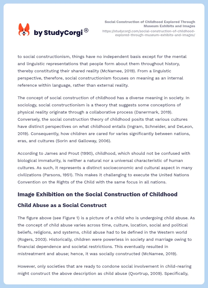 Social Construction of Childhood Explored Through Museum Exhibits and Images. Page 2