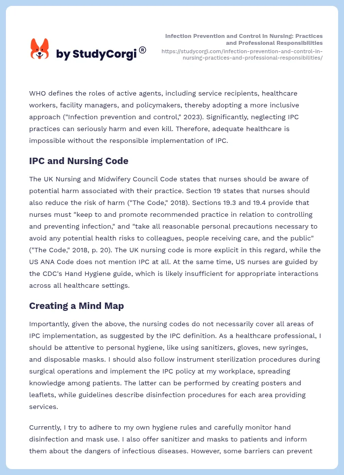 Infection Prevention and Control in Nursing: Practices and Professional Responsibilities. Page 2