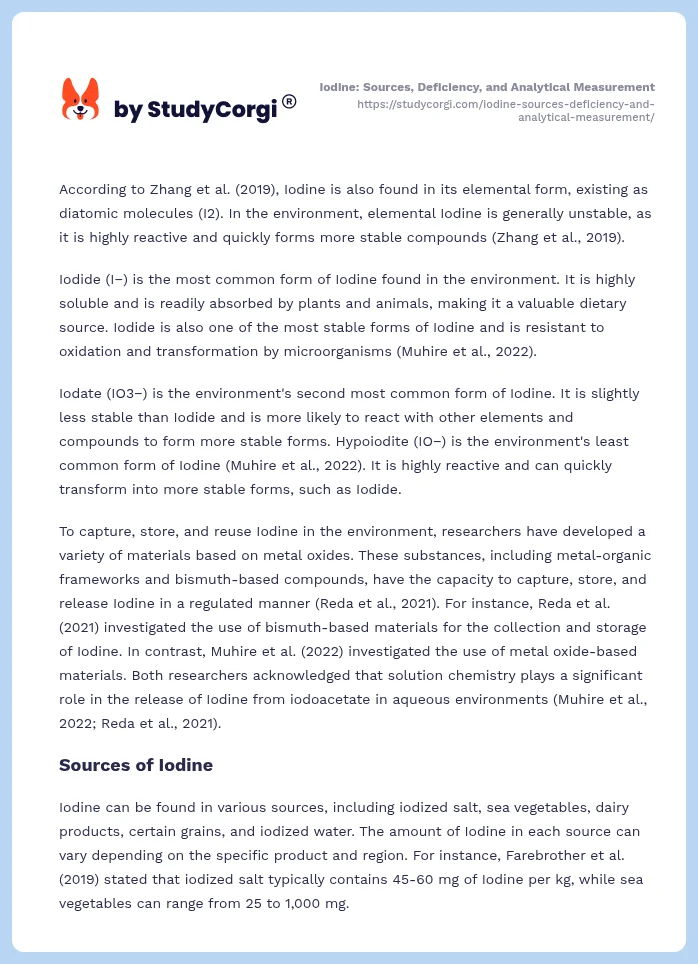 Iodine: Sources, Deficiency, and Analytical Measurement. Page 2