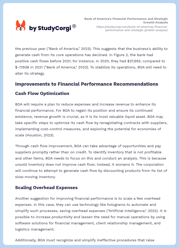 Bank of America's Financial Performance and Strategic Growth Analysis. Page 2
