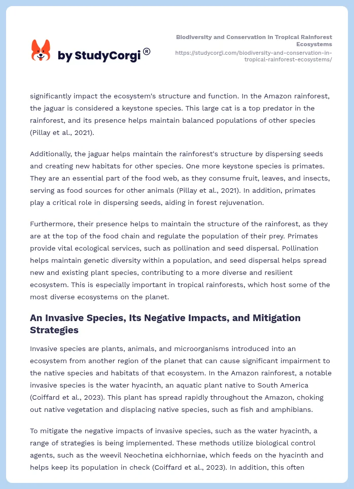 Biodiversity and Conservation in Tropical Rainforest Ecosystems. Page 2