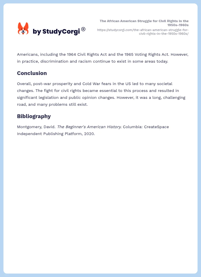 The African American Struggle for Civil Rights in the 1950s-1960s. Page 2