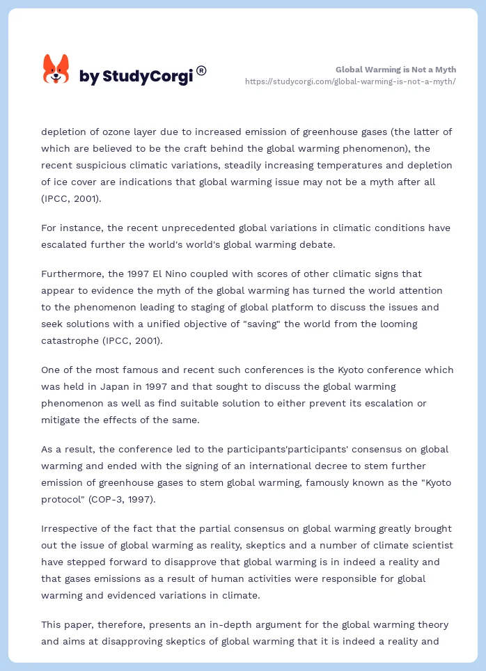 Global Warming is Not a Myth. Page 2
