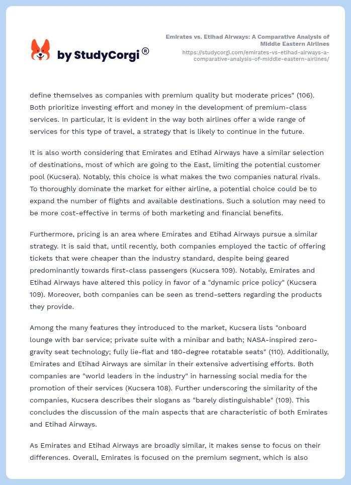 Emirates vs. Etihad Airways: A Comparative Analysis of Middle Eastern Airlines. Page 2