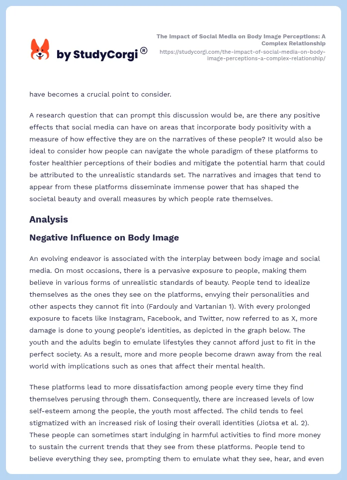 The Impact of Social Media on Body Image Perceptions: A Complex Relationship. Page 2