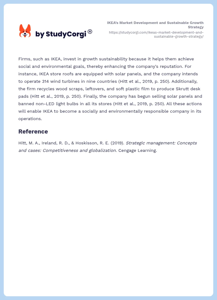 IKEA’s Market Development and Sustainable Growth Strategy. Page 2