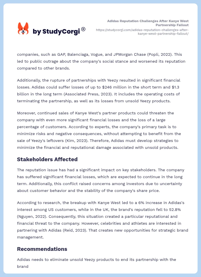 Adidas Reputation Challenges After Kanye West Partnership Fallout. Page 2