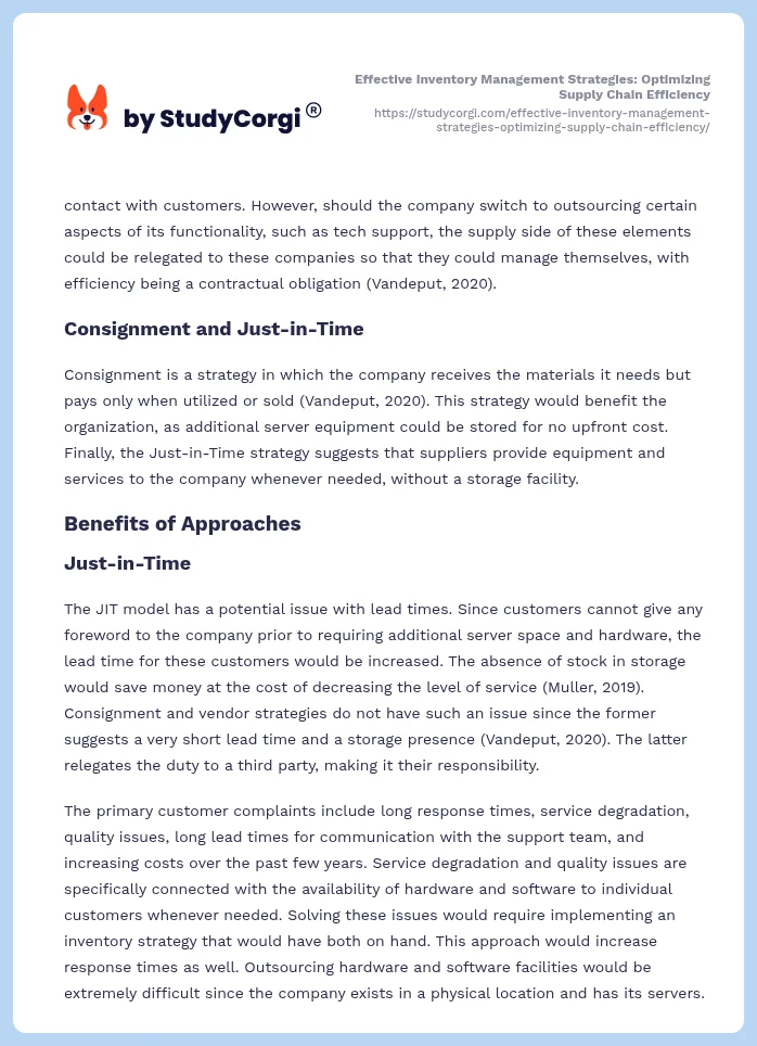 Effective Inventory Management Strategies: Optimizing Supply Chain Efficiency. Page 2