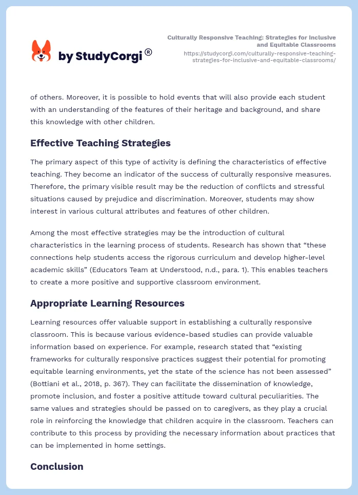 Culturally Responsive Teaching: Strategies for Inclusive and Equitable Classrooms. Page 2