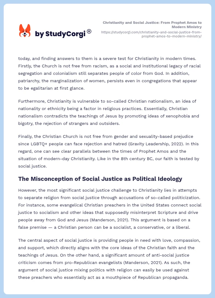 Christianity and Social Justice: From Prophet Amos to Modern Ministry. Page 2