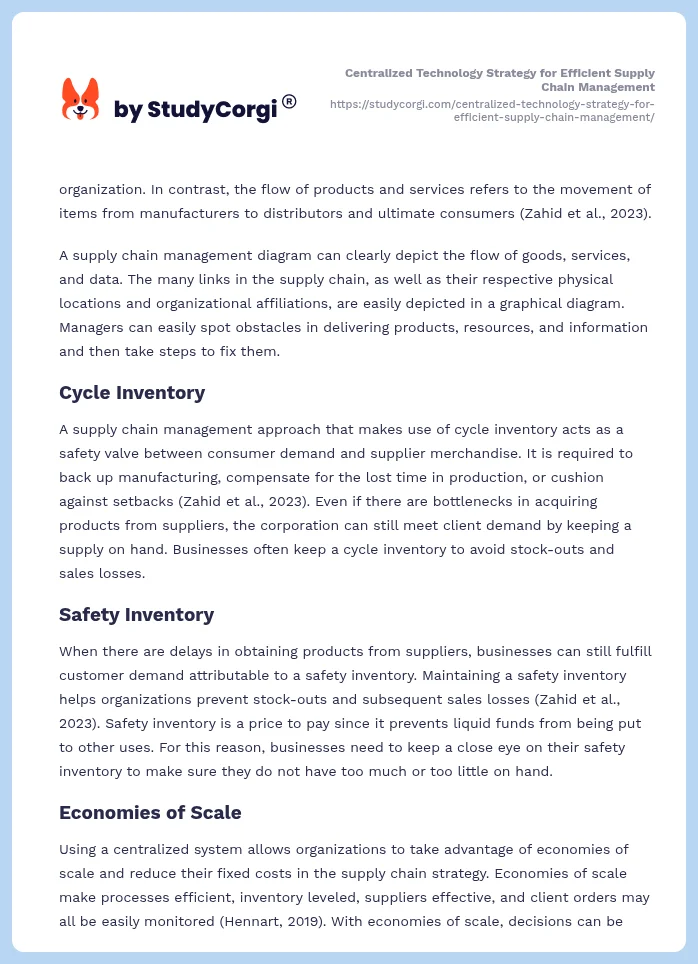 Centralized Technology Strategy for Efficient Supply Chain Management. Page 2