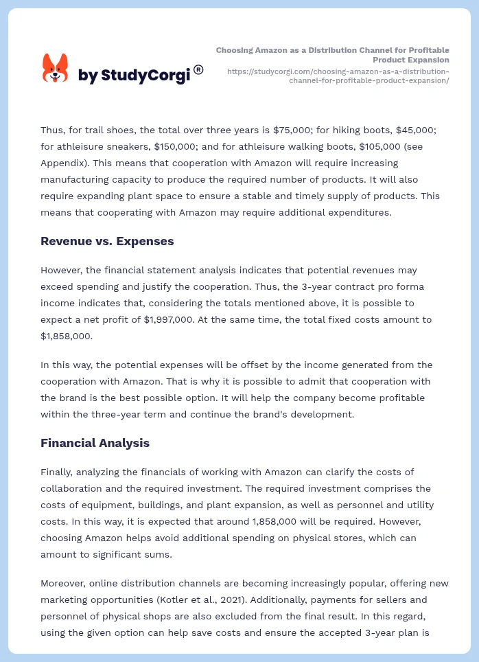Choosing Amazon as a Distribution Channel for Profitable Product Expansion. Page 2