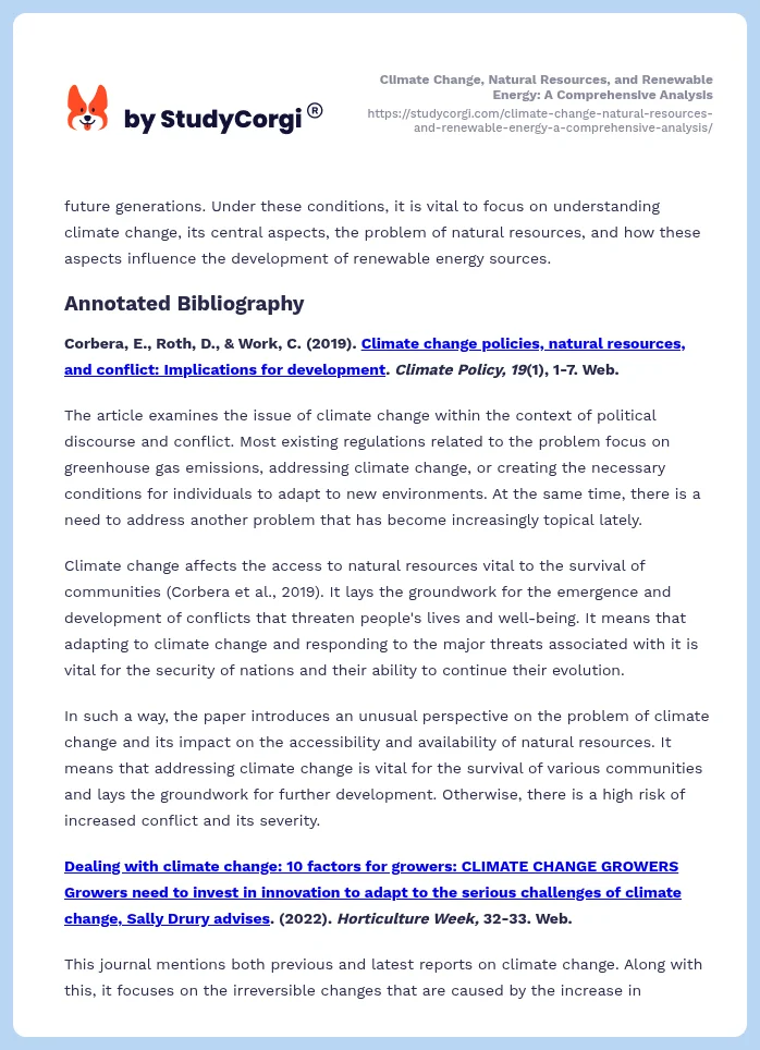 Climate Change, Natural Resources, and Renewable Energy: A Comprehensive Analysis. Page 2