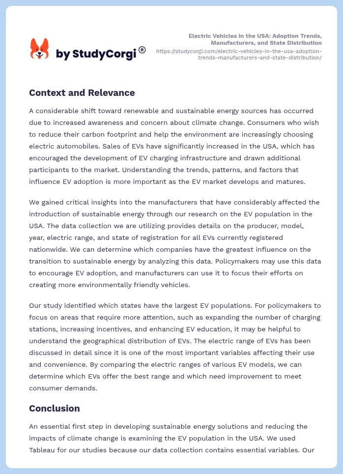 Electric Vehicles in the USA: Adoption Trends, Manufacturers, and State Distribution. Page 2