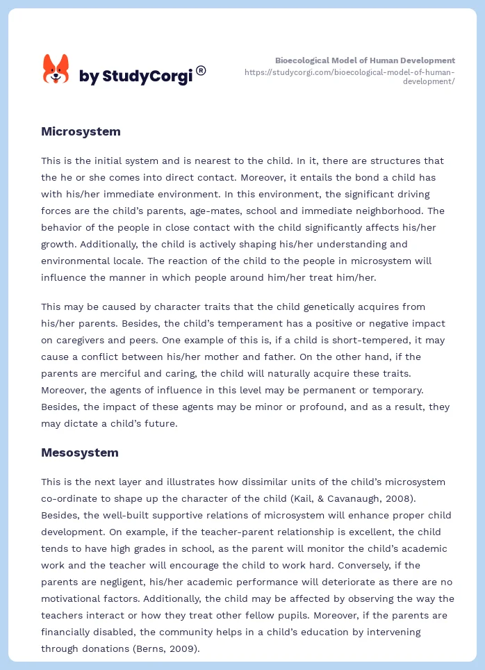 Bioecological Model of Human Development. Page 2