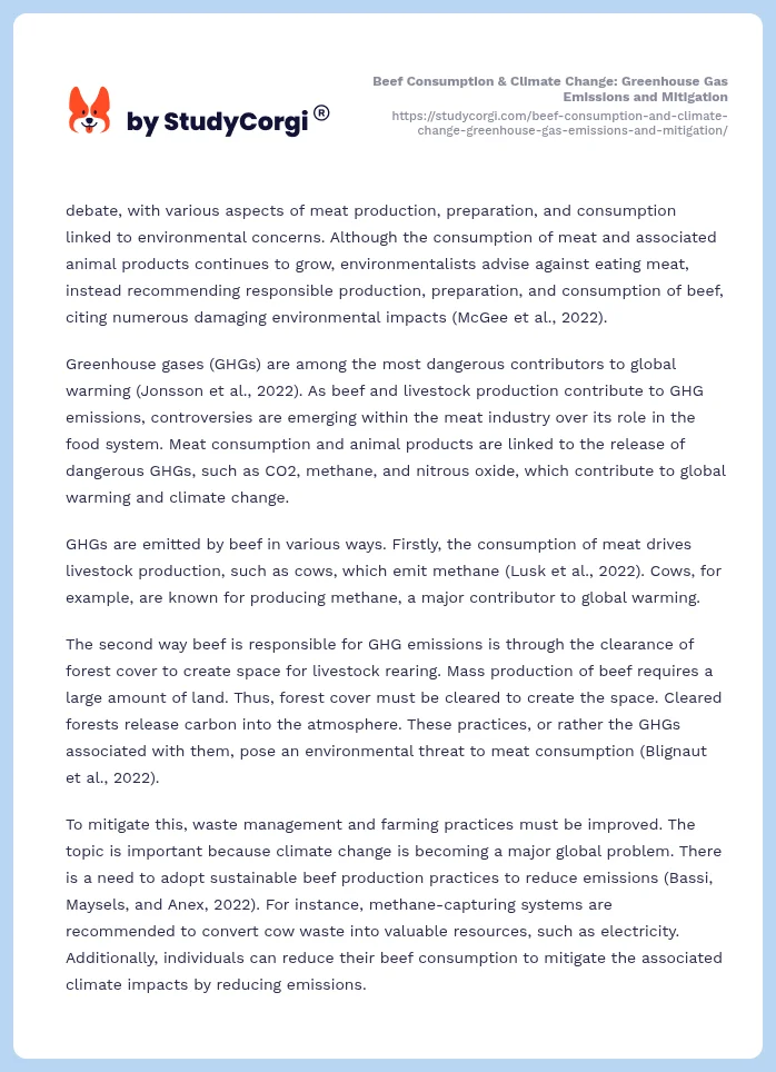 Beef Consumption & Climate Change: Greenhouse Gas Emissions and Mitigation. Page 2