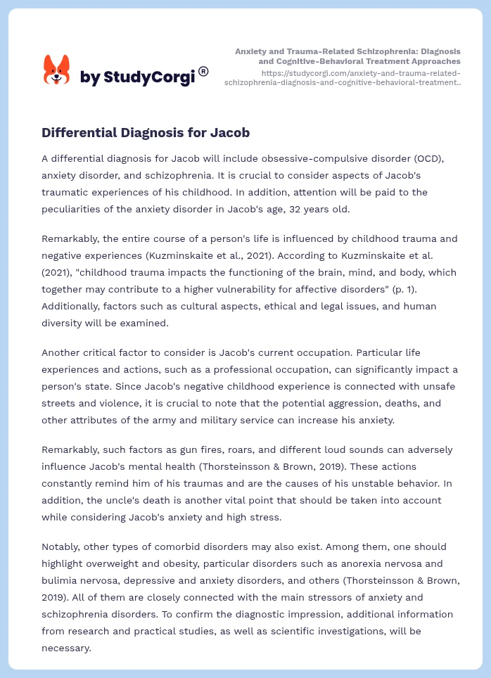 Anxiety and Trauma-Related Schizophrenia: Diagnosis and Cognitive-Behavioral Treatment Approaches. Page 2