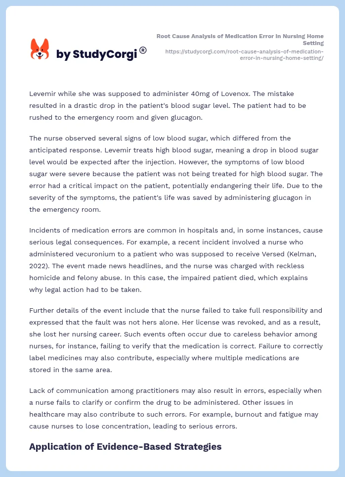 Root Cause Analysis of Medication Error in Nursing Home Setting. Page 2