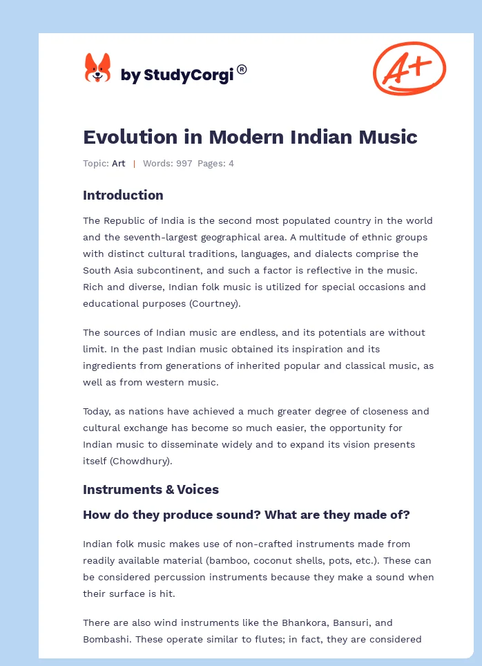 Evolution in Modern Indian Music. Page 1