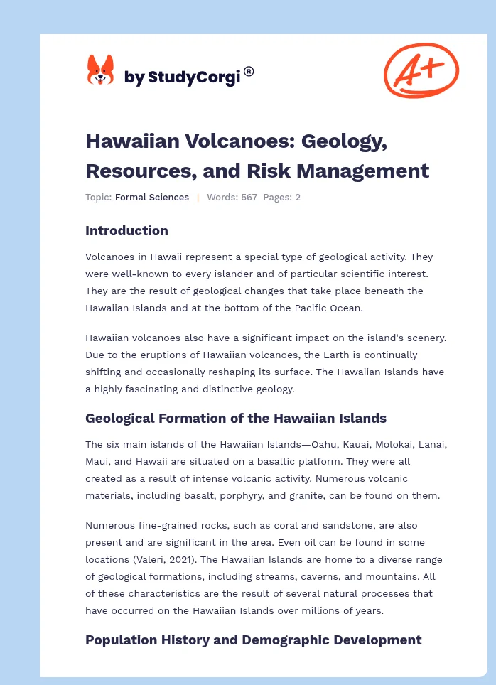 Hawaiian Volcanoes: Geology, Resources, and Risk Management. Page 1