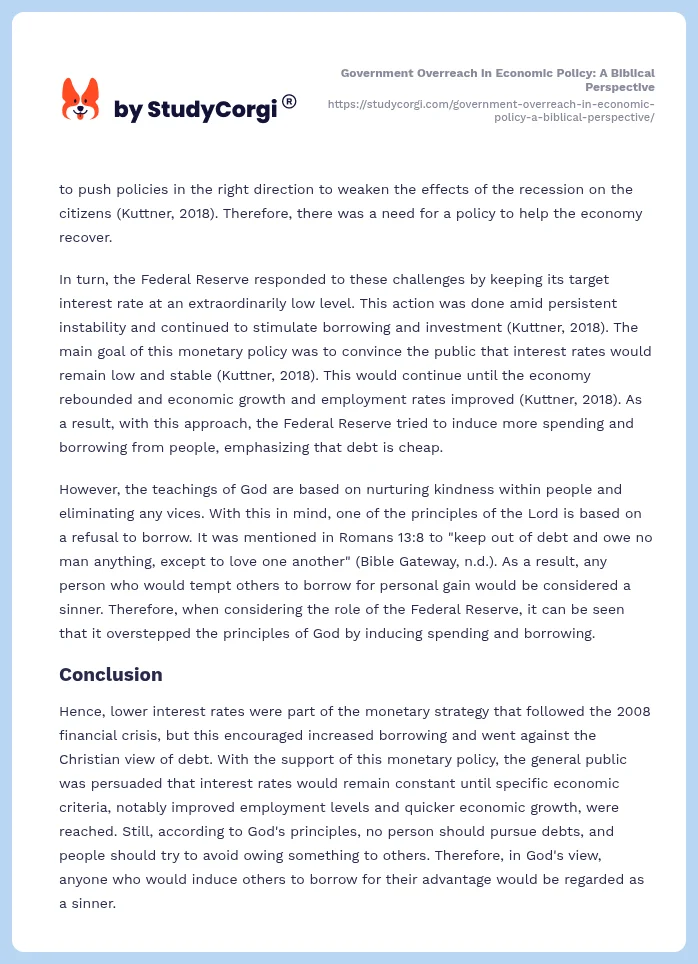 Government Overreach in Economic Policy: A Biblical Perspective. Page 2