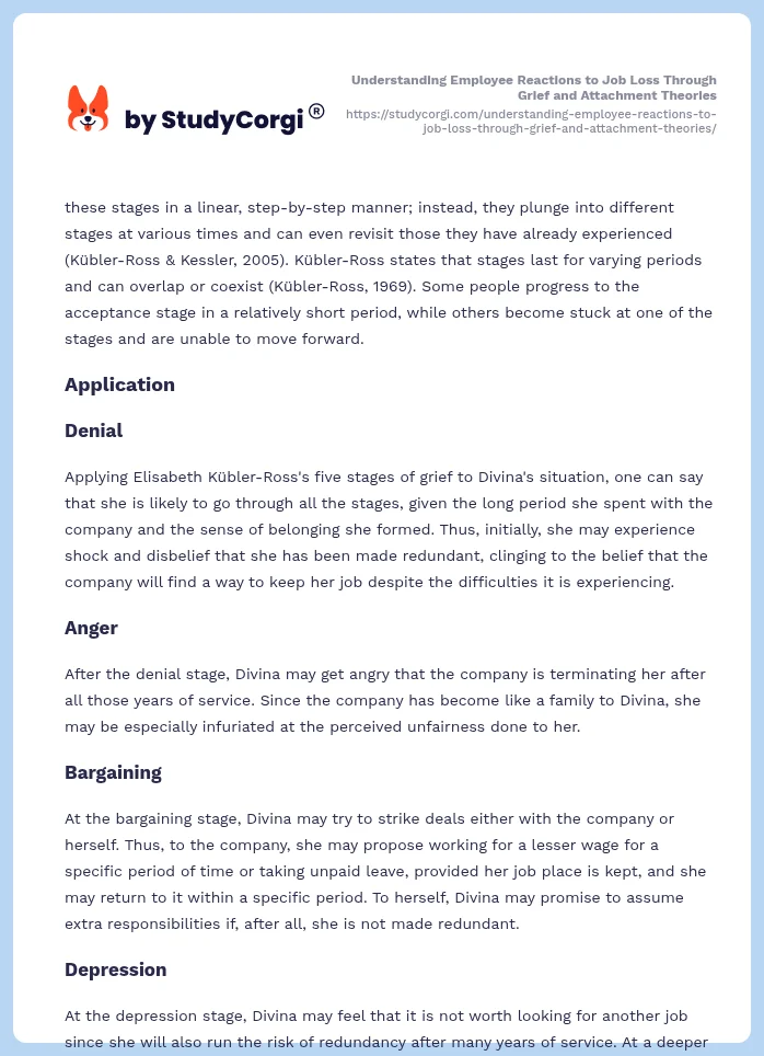 Understanding Employee Reactions to Job Loss Through Grief and Attachment Theories. Page 2