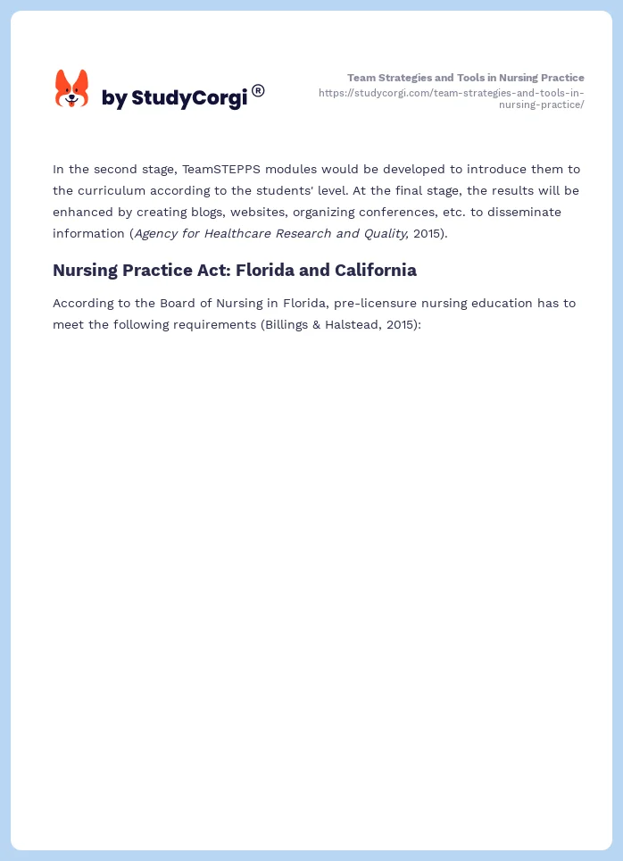 Team Strategies and Tools in Nursing Practice. Page 2