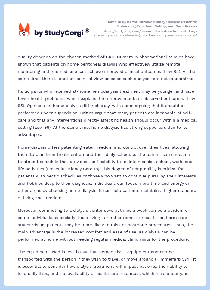 Home Dialysis for Chronic Kidney Disease Patients: Enhancing Freedom, Safety, and Care Access. Page 2