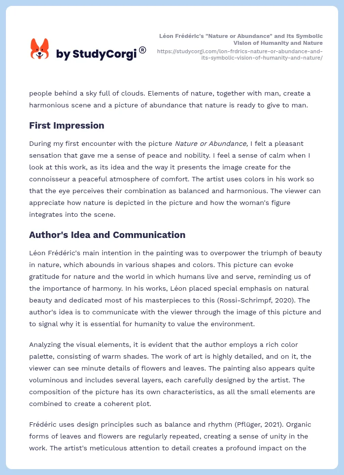 Léon Frédéric's "Nature or Abundance" and Its Symbolic Vision of Humanity and Nature. Page 2