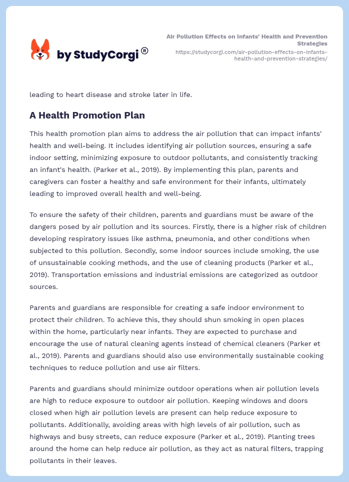 Air Pollution Effects on Infants’ Health and Prevention Strategies. Page 2