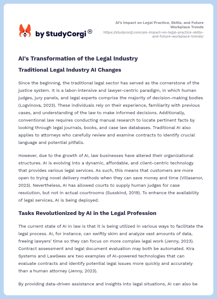 AI’s Impact on Legal Practice, Skills, and Future Workplace Trends. Page 2