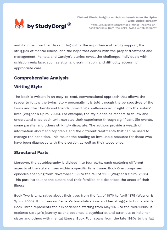 Divided Minds: Insights on Schizophrenia from the Spiro Twins’ Autobiography. Page 2