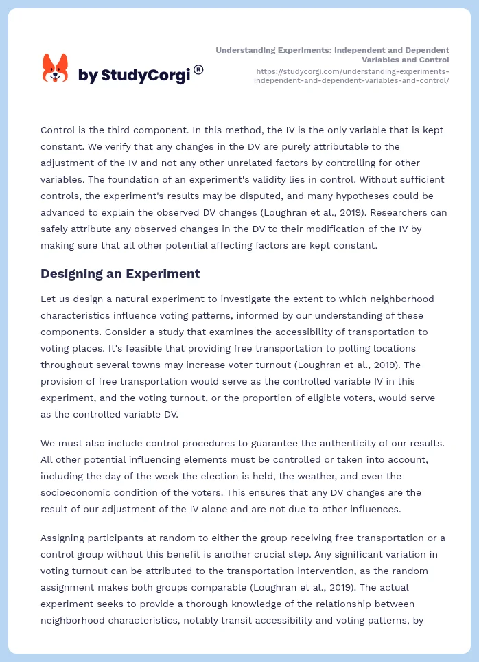 Understanding Experiments: Independent and Dependent Variables and Control. Page 2