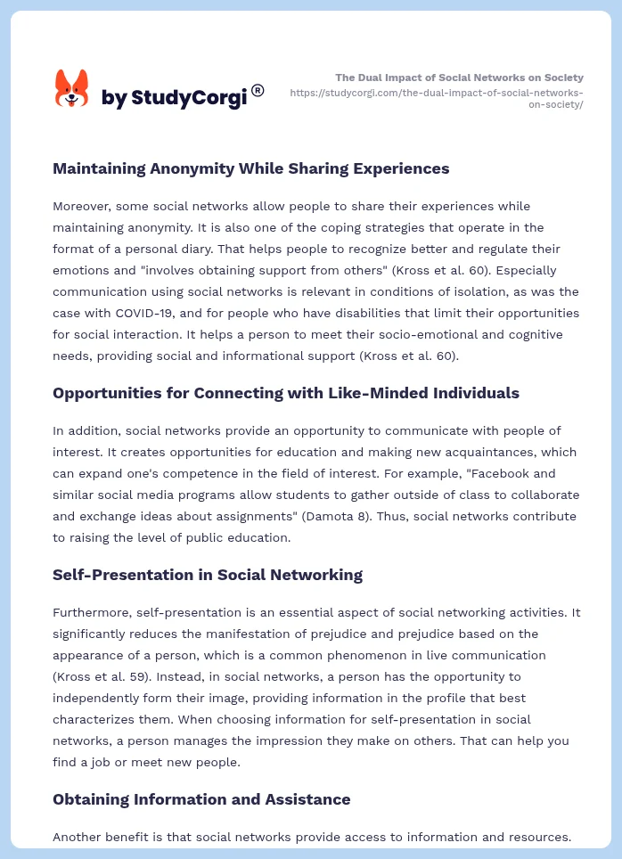 The Dual Impact of Social Networks on Society. Page 2