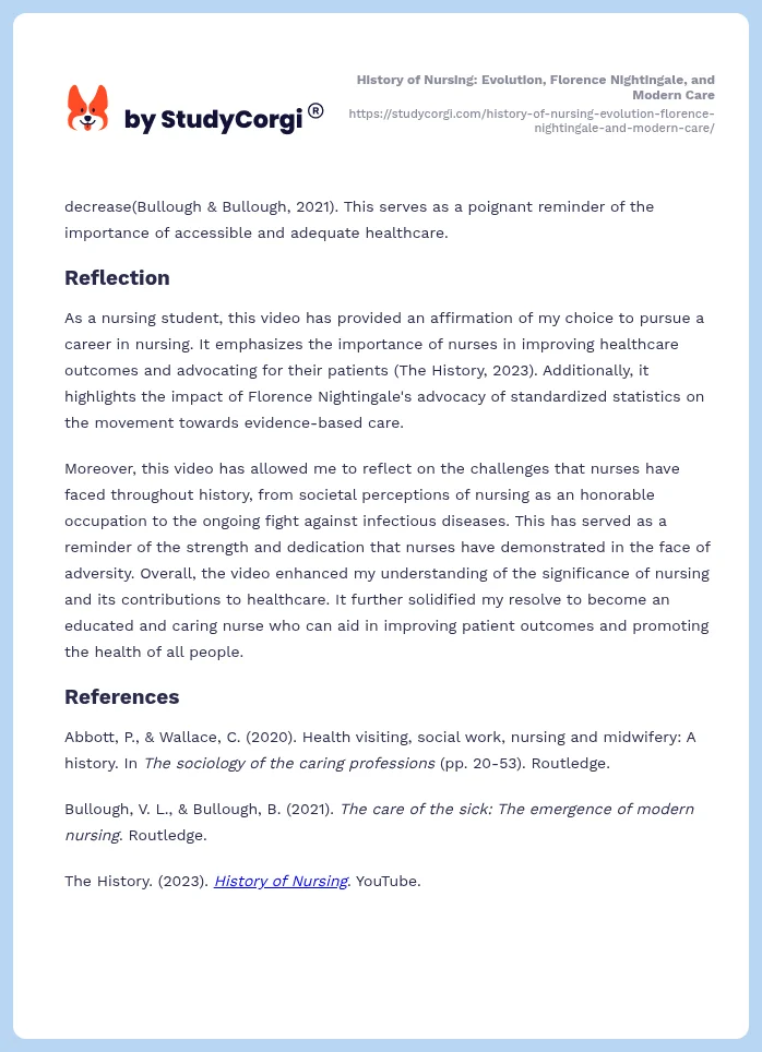 History of Nursing: Evolution, Florence Nightingale, and Modern Care. Page 2