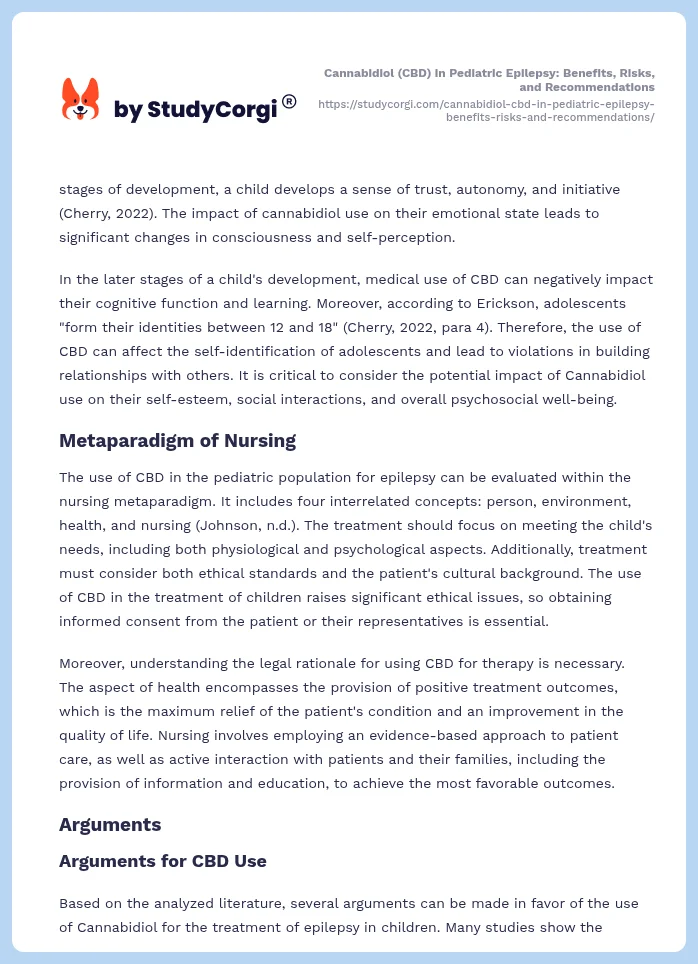 Cannabidiol (CBD) in Pediatric Epilepsy: Benefits, Risks, and Recommendations. Page 2
