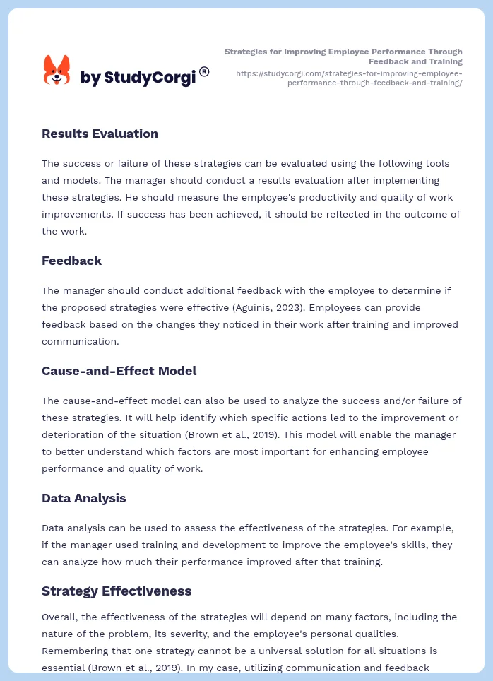 Strategies for Improving Employee Performance Through Feedback and Training. Page 2